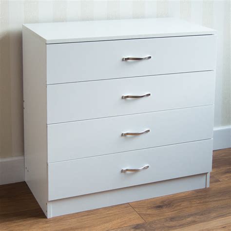 Riano White 4 Drawer Chest Bedroom Modern