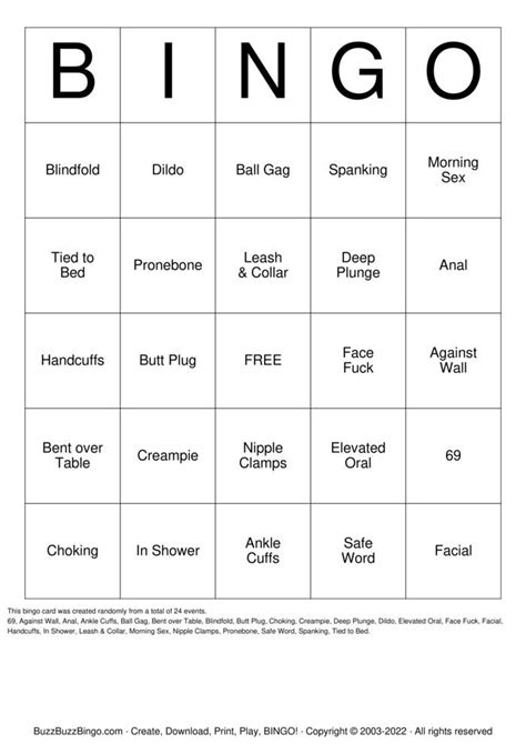 Sex Bingo Bingo Cards To Download Print And Customize