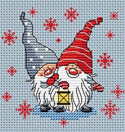 christmas gnomes cross stitch pattern pdf beginners etsy xmas cross stitch cross stitch