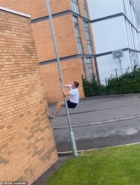 Daredevil Climbs A Lamppost And Finds A Trove Of Lost Footballs On A