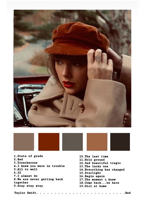 Red Taylors Version Polaroid Carta De Colores Pantone Paletas De