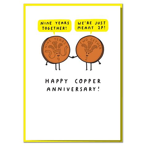 buy happy copper anniversary funny 9th wedding anniversary card online at desertcart bahamas