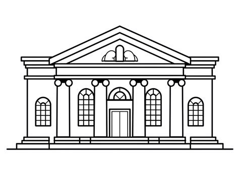 Coloring Page With A Bank Coloring Page