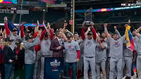 Nationals Receive World Series Trophy And Stephen Strasburg Receives