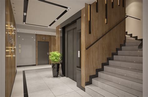 Interior Design Of Apartments Building Entrance Hall Area 3d Model Max