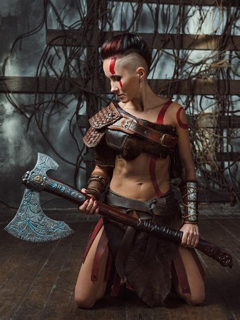 woman kratos armor set god of war cosplay costume female etsy