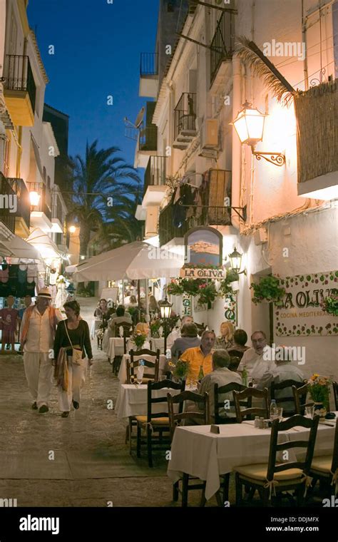 Spain Baleares Island Ibiza Town Dalt Vila Restaurant La Oliva