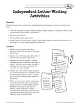 Answers for questions like these: Independent Letter-Writing Activities Printable (2nd - 5th Grade) - TeacherVision