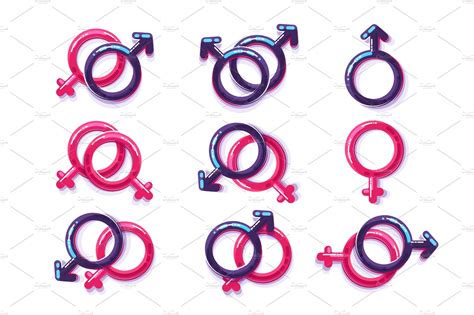 Female And Male Sex Symbol Gender Lesbian And Gay ~ Illustrations ~ Creative Market