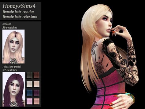 Honeyssims4 Female Hair Recolor Retexture Wings Oe0624 The Sims 4