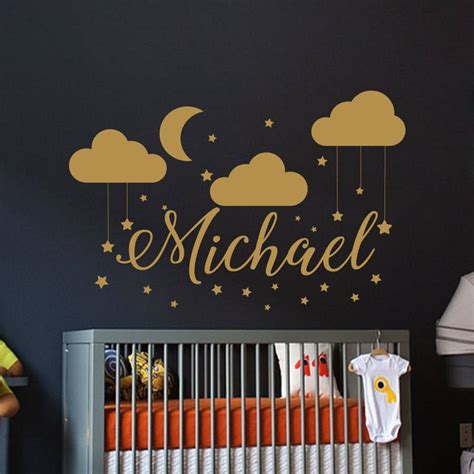 Name Wall Decal Baby Nursery Wall Decal Boy Name For Etsy