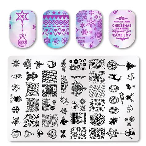 New Arrival 1pc Fashion Christmas Diy Nail Styles Art Stamp Template