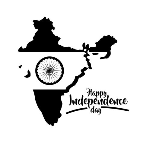 India Independence Day Celebration With Map Silhouette Style 2575921