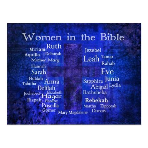 Important Women In The Bible List Blue Postcard Zazzle