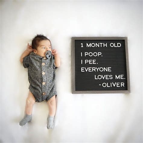Baby Letterboard Monthly Picture 1 Month Old Baby Milestone Photos