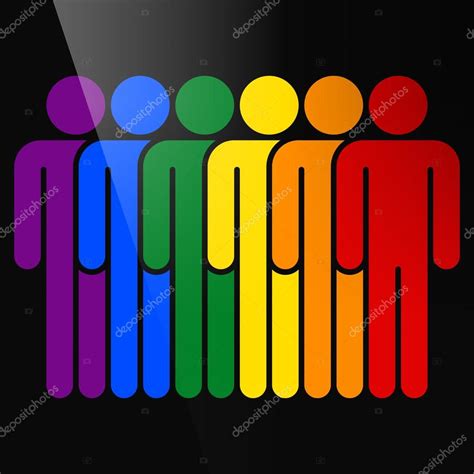 color logotype six man lgbt movement rainbow flag — stockfotografi © ifeelgood 119904122