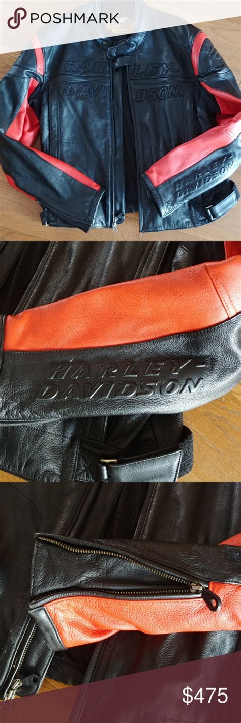 Shearling leather provides best harley davidson leather jackets for your daily to business use. Harley Davidson leather Jacket Black and orange leather ...