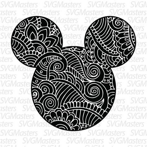 Mickey Mouse Mandala Svg Disney Vector Digital Clipart For Design