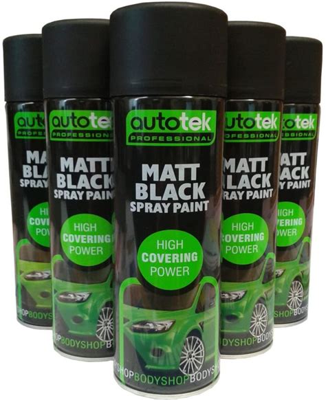 Six Spray Cans Of Matt Black High Covering Power