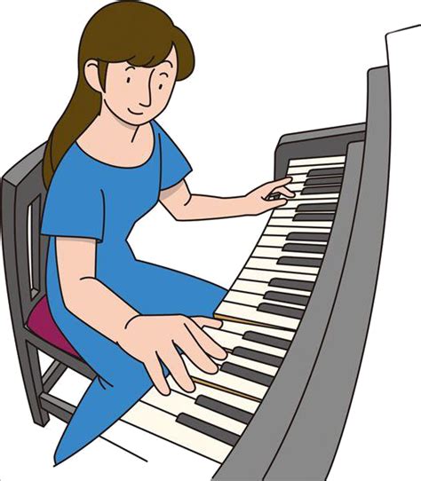 Player Piano Royalty Free Clip Art Cartoon Woman Playing The Piano