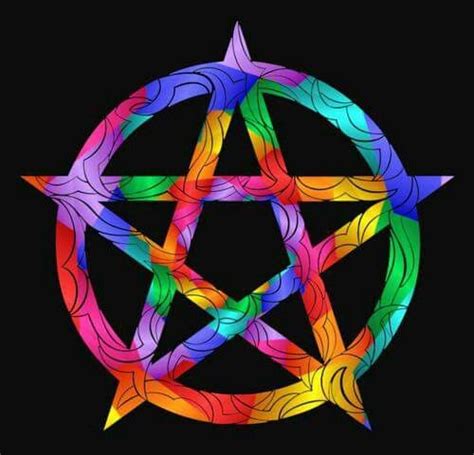 A Colorful Pentagramil On A Black Background
