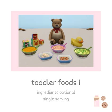 Toddler Foods Set 1 Littlbowbub On Patreon Sims 4 Toddler Sims 4