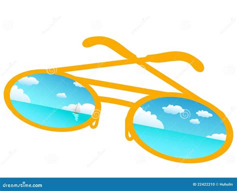 Blue Sky Reflecting In Sunglasses Stock Vector Illustration Of Recreational Fresh 22422210