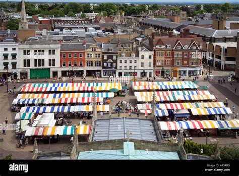 Arial View Of Market Square Cambridge City Center Stock Photo Alamy
