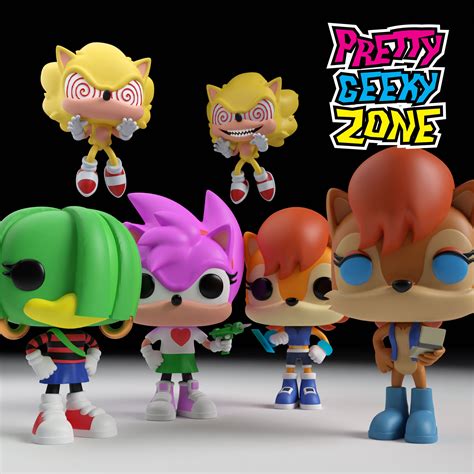 Custom Sonic The Hedgehog Funkos Set 1 Super Sonic Amy Etsy Australia