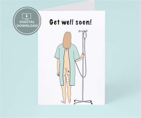 Printable Get Well Soon Funny Card Funny Get Well Card Digital