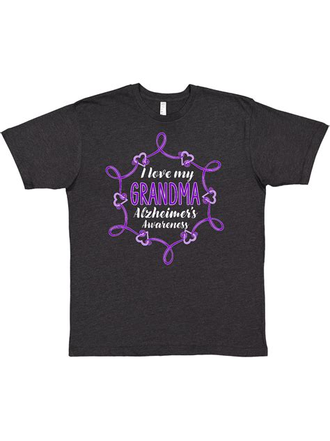 Inktastic I Love My Grandma Alzheimers Awareness With Purple Hearts T Shirt
