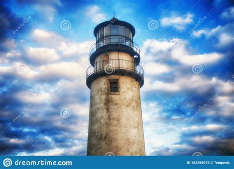 Highland Lighthouse Cape Cod Dramatic Sunset Stock Image Image Of