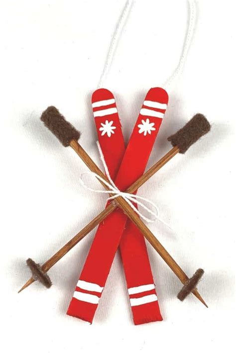 Diy Snow Ski Ornaments How To Make It Yourself Chaotically Yours
