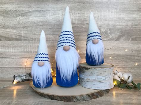 New Nordic Gnomes In Classic Blue And White Tomte Nisse Christmas