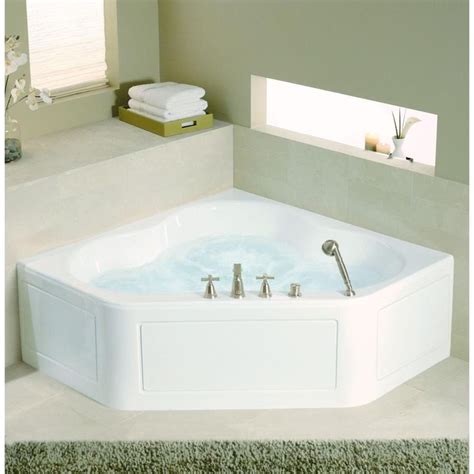In case you possess a whirlpool tub along with the heating option, it ensures that once the air is pumped via the jets, it is going to be heated. KOHLER Tercet 5 ft. Corner Whirlpool Tub in White-K-1160 ...