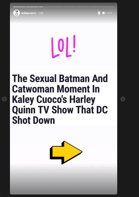 Kaley Cuoco Amused As She Reacts To Harley Quinns Batman And Catwoman