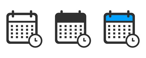 Flat Design Calendar Icon Set Vector Illustration Stock Vector