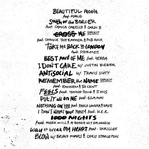 Ed Sheeran Revela El Tracklist De Su Nuevo álbum Allboutpop