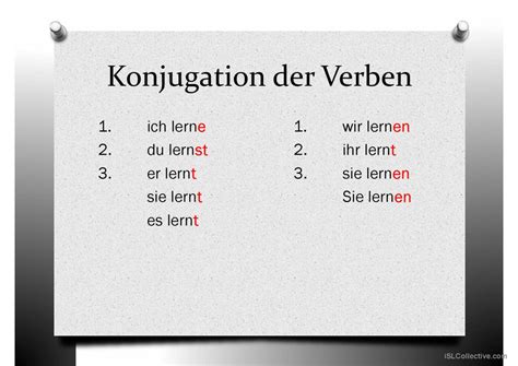 Konjugation Der Verben Deutsch Daf Powerpoints