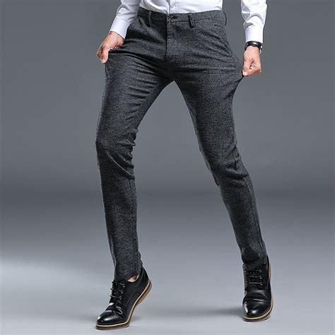 Mens Formal Dress Pants Fashion Man Slim Skinny Stretch Penicl Suits Pants Spring Autumn Men