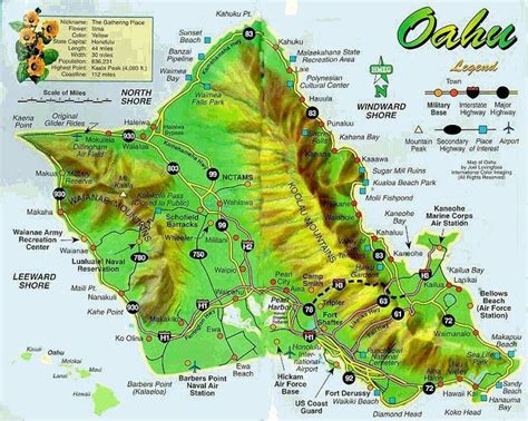 Free Printable Map Of Oahu The Island Of Oahu Hawaii