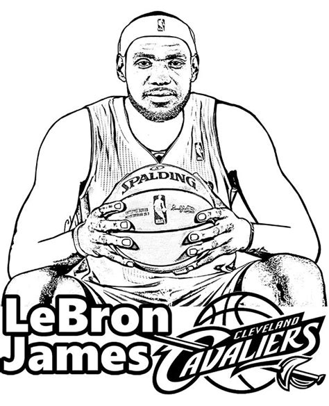 lebron james coloring page basketball player lebron basketball cavaliers coloringpage