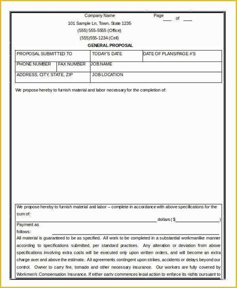 General Contractor Contract Template Free Of 15 Contractor Proposal