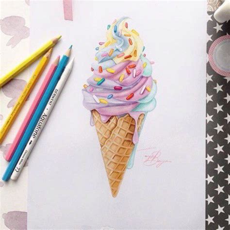 Cute Ice Cream Drawing Pencil Drawing Tutorials Pencil Art Drawings