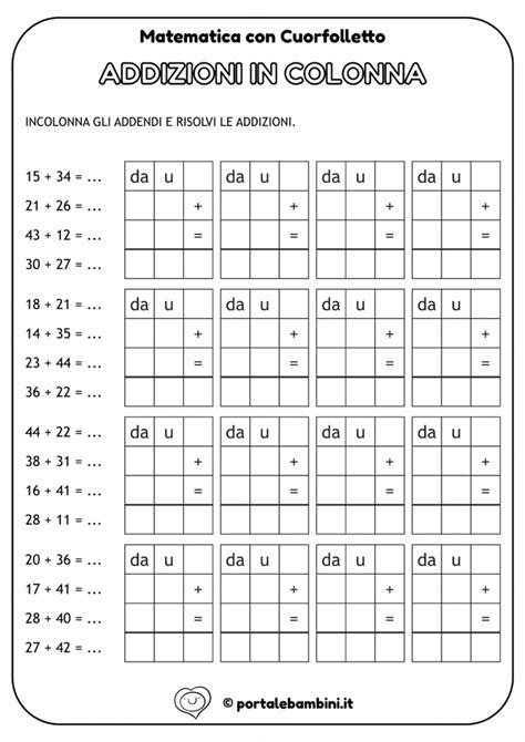 Schede Di Matematica Classe Seconda Portalebambiniit