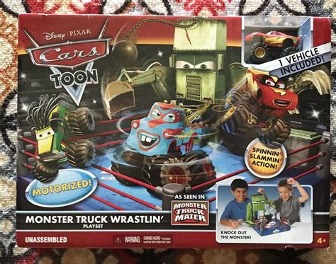 Disney Cars Toons Monster Truck Wrastlin Wrestling Mater Playset Play