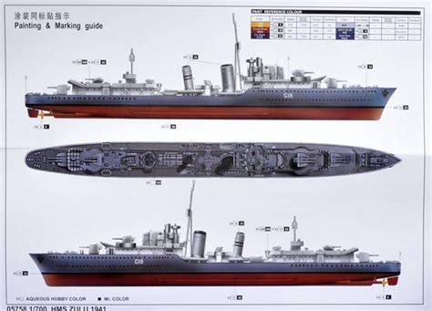 Hms Zulu G British Tribal Class Destroyer Scale Model