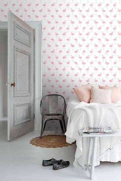 Lovett Pink Flamingo Wallpaper From Design Department By Brewster