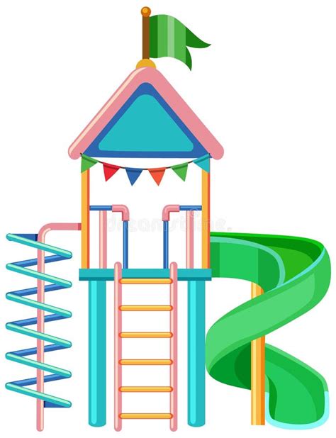 Outdoor Playground Slide For Kids Stock Vector Illustration Of Active