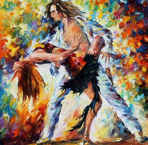Leonid Afremov Tango Of Love Dance Art Man Tango Of Love Colors